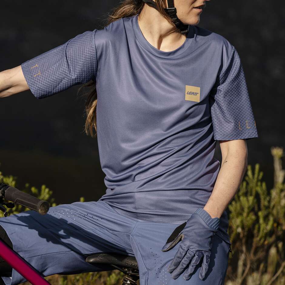 Maillot Leatt Tecnica VTT Trail 3.0 pour femme - Respirant, idéal pour le trail et la montagne (bleu)