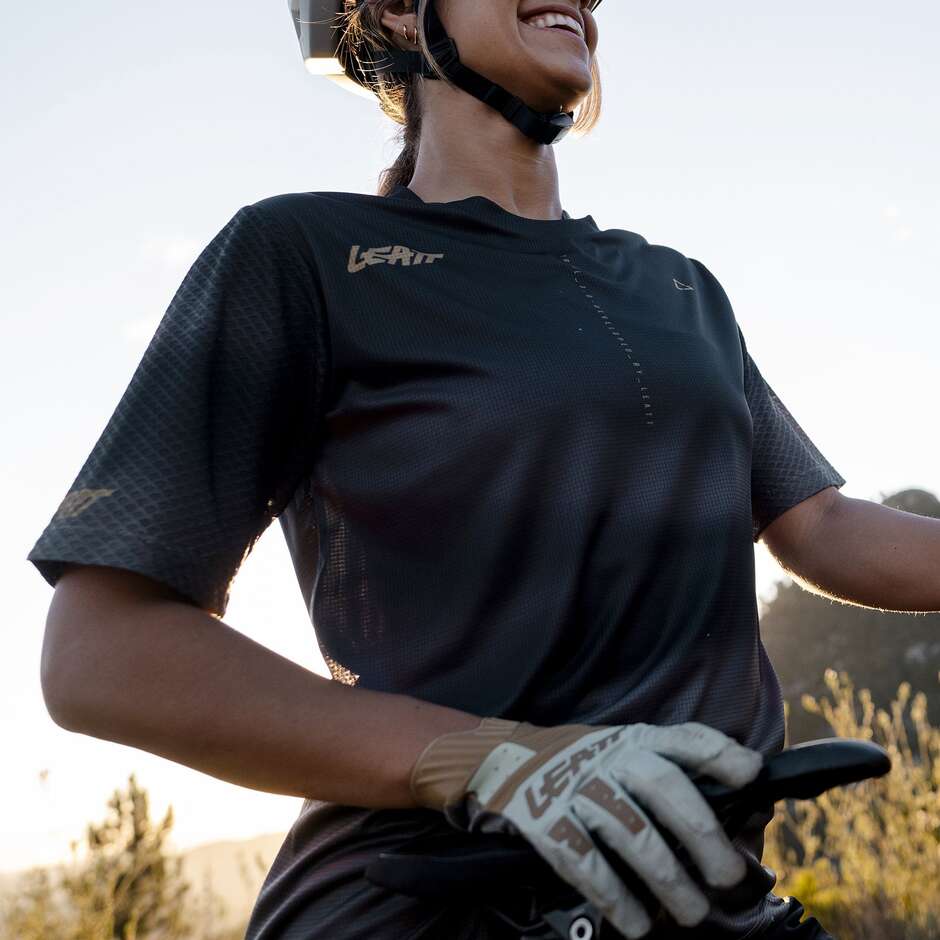 Maillot Leatt Tecnica VTT Trail 3.0 pour femme - Respirant, pour trail et all-mountain, noir