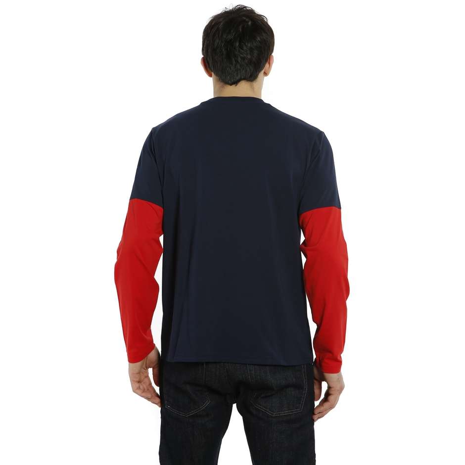 Maillot manches longues Dainese PADDOCK T-SHIRT LS noir rouge