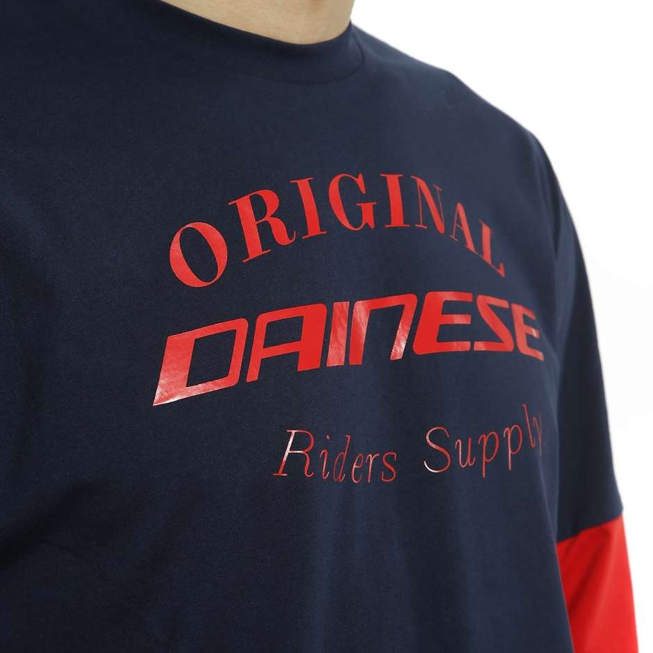 Maillot manches longues Dainese PADDOCK T-SHIRT LS noir rouge