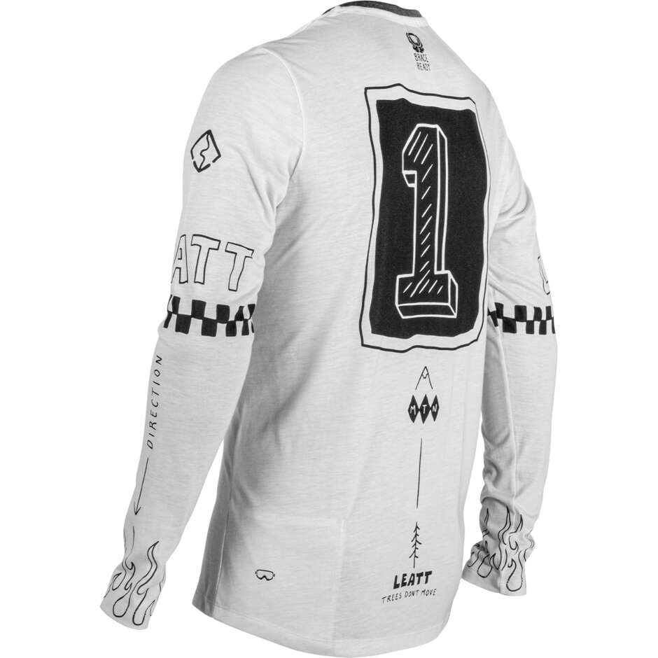 Maillot manches longues Leatt Tecnica MTB Gravity 3.0 - Respirant pour Enduro et Trail Blanc