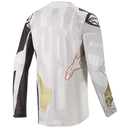 Maillot Moto Cross Enduro Alpinestars MX20 TechStar Factory Metal Gris Noir Cuivre