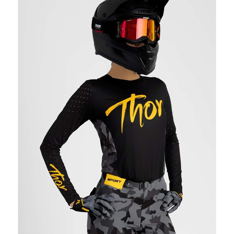 Maillot Moto Cross Enduro Femme Thor SPORTMODE SHADOW Noir