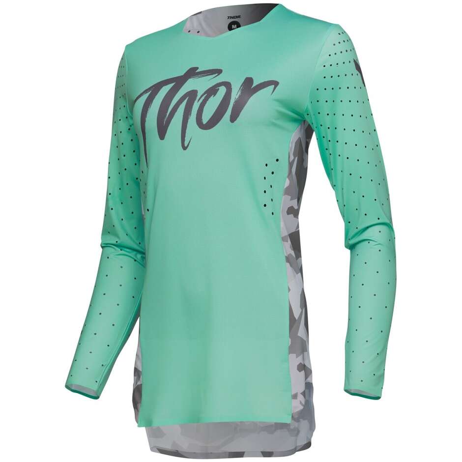 Maillot Moto Cross Enduro Femme Thor SPORTMODE SHADOW Vert d'Eau