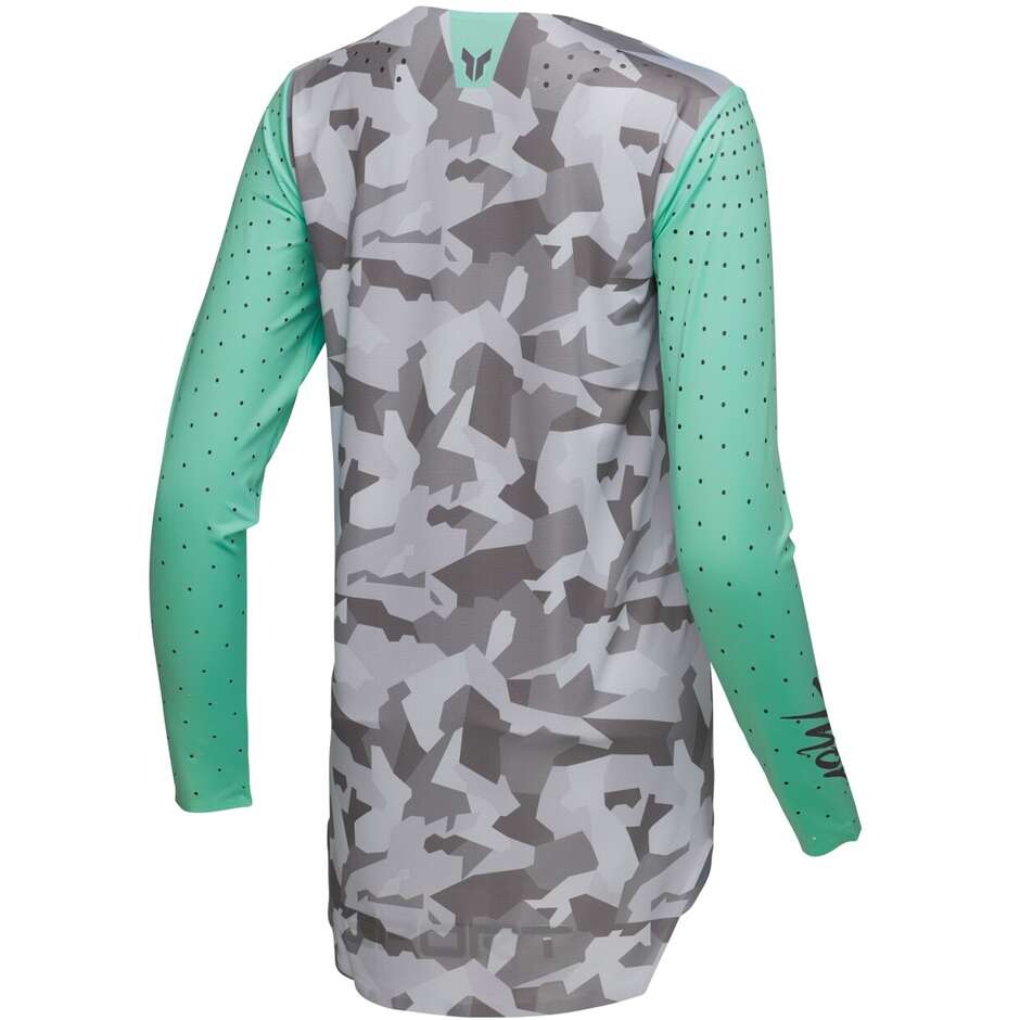 Maillot Moto Cross Enduro Femme Thor SPORTMODE SHADOW Vert d'Eau