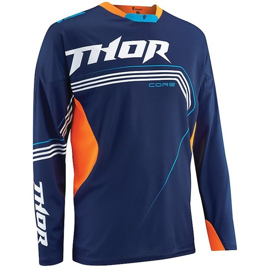 Maillot Moto Cross Enduro Thor Core Bend 2015 Bleu Marine Orange