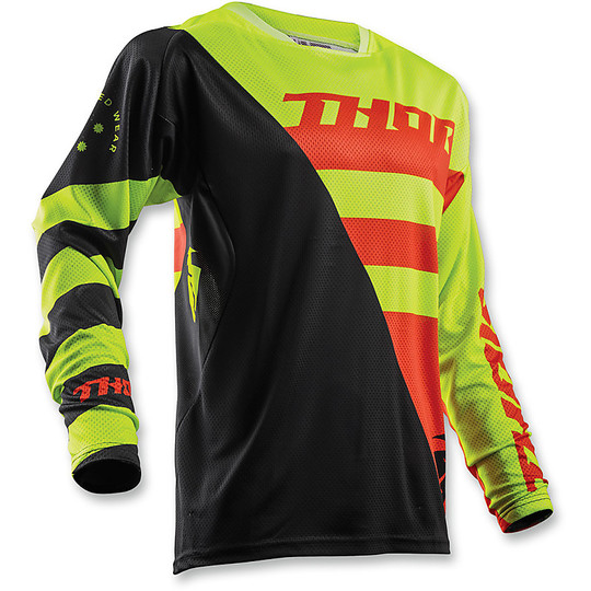 Maillot Moto Cross Enduro Thor S8 Fuse Air Rive Jaune Noir