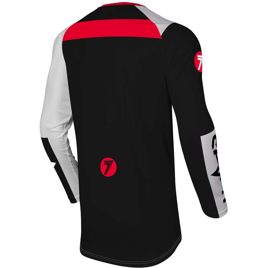 Maillot Moto Cross SEVEN MX VOX 25.1 FRACTURE Noir Blanc