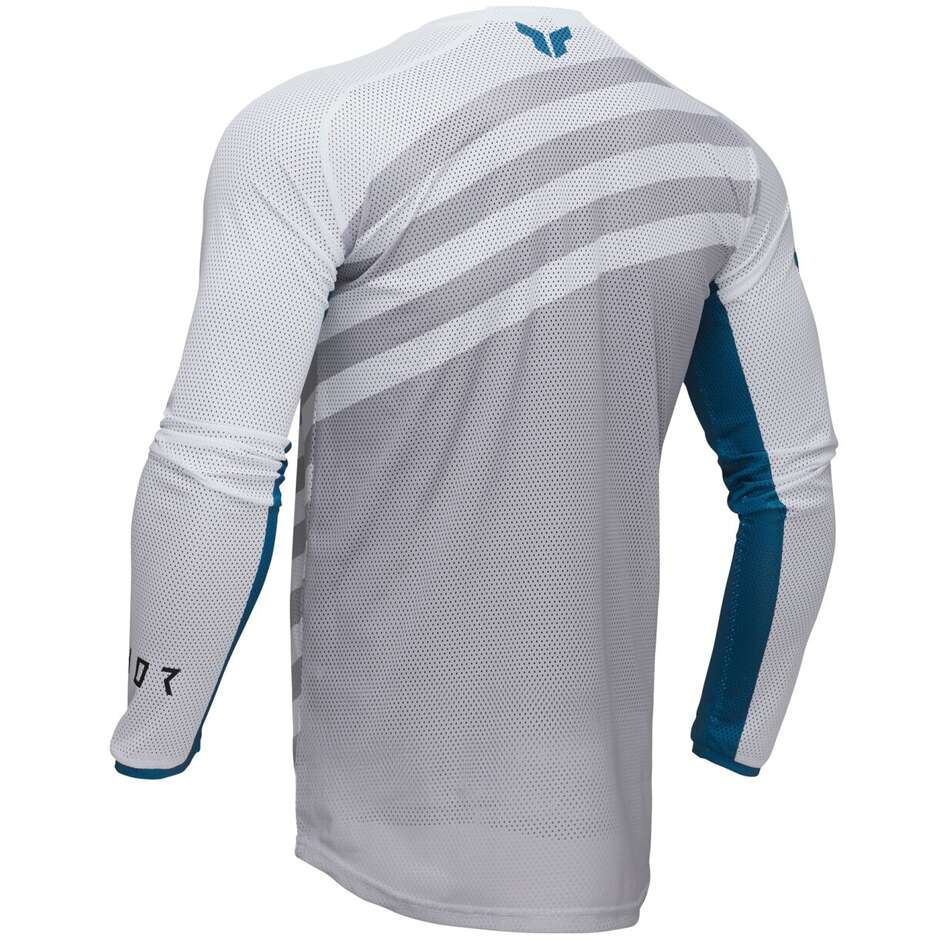 Maillot Moto Cross Thor LAUNCHMODE RAID VENTED Gris Blanc