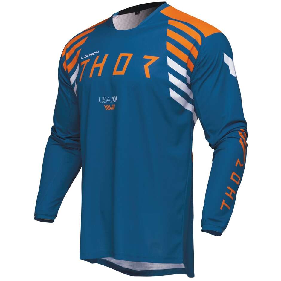 Maillot Moto Cross Thor LAUNCHMODE ZONE Bleu Orange