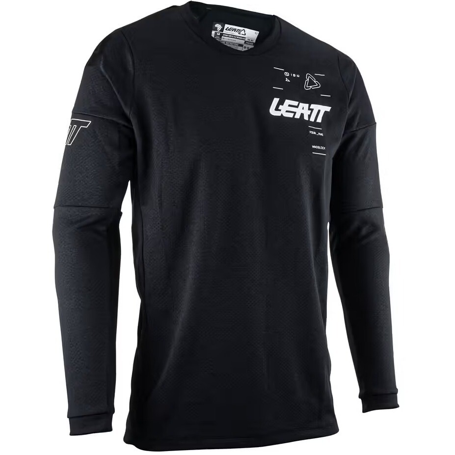 Maillot Moto Leatt 4.5 WINDBLOCKER Cross Enduro Noir
