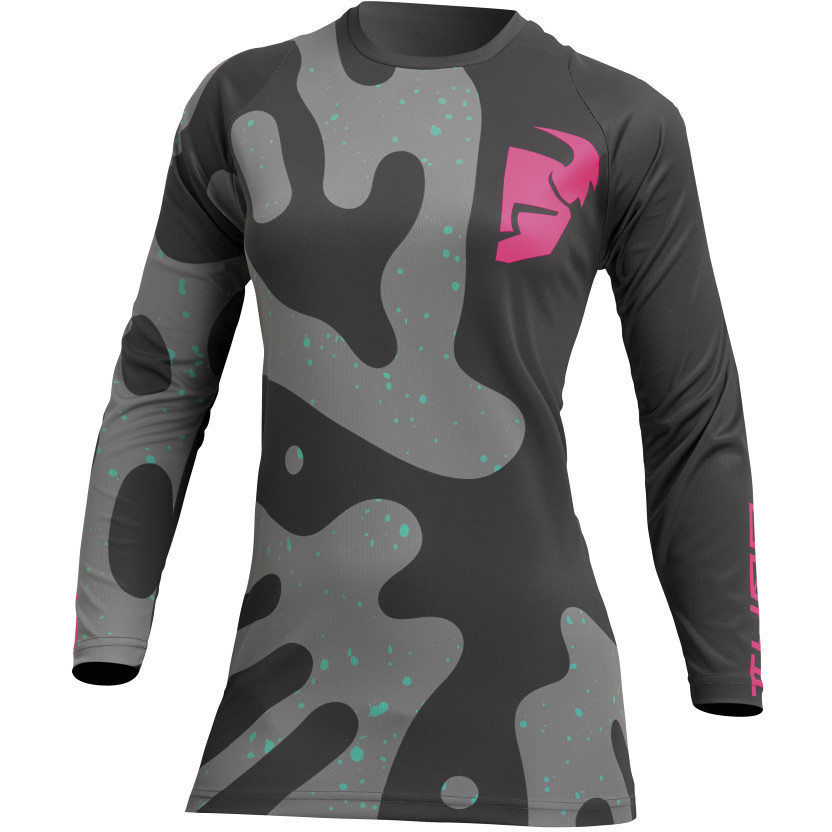 Maillot moto Thor Cross Enduro JERSEY SECTOR Lady Disguise gris rose