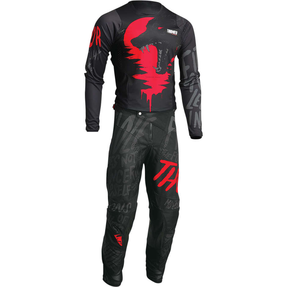 Maillot Moto Thor Cross Enduro PULSE COUNTING SHEEP Noir Rouge