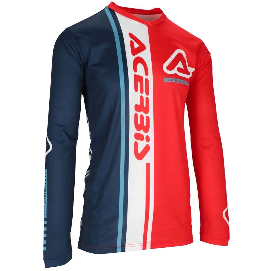 Maillot MotoCross Enduro ACERBIS MX J-TRACK Connection Rouge Bleu