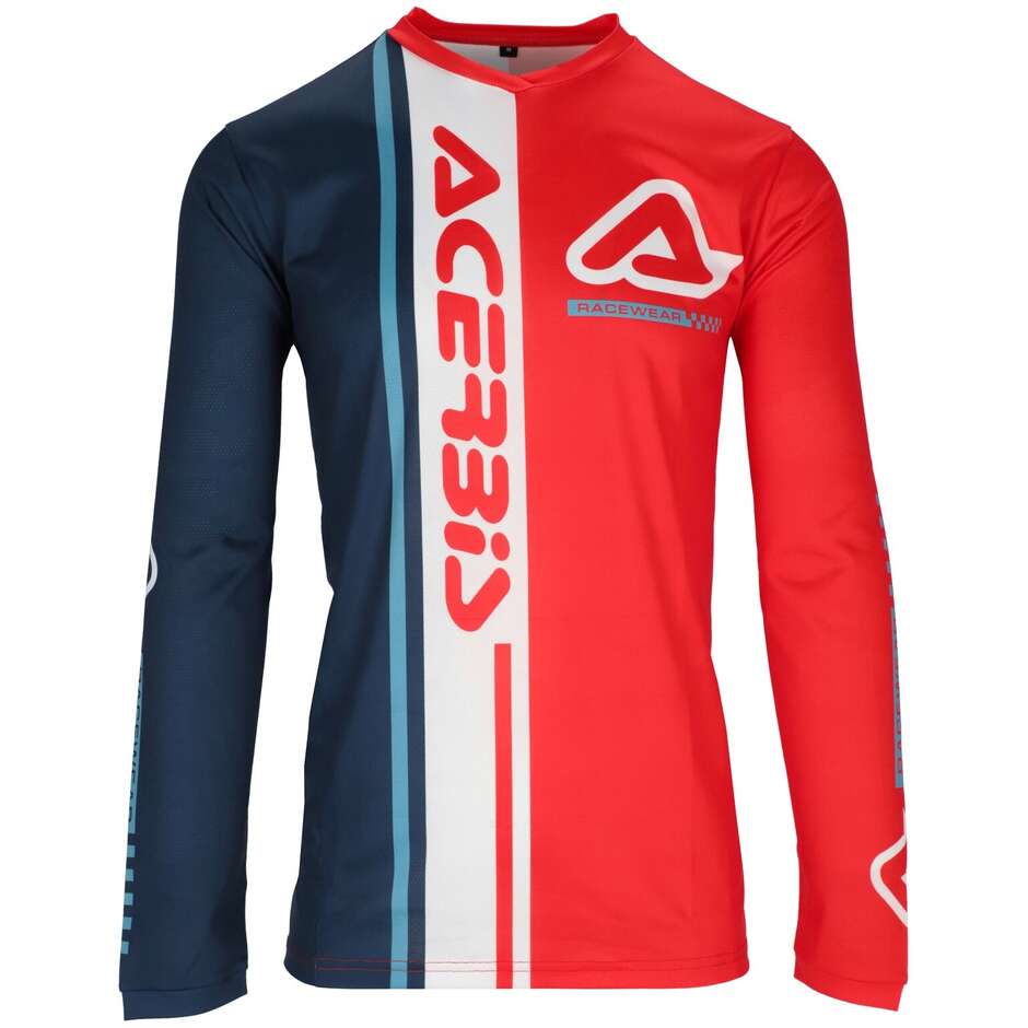 Maillot MotoCross Enduro ACERBIS MX J-TRACK Connection Rouge Bleu