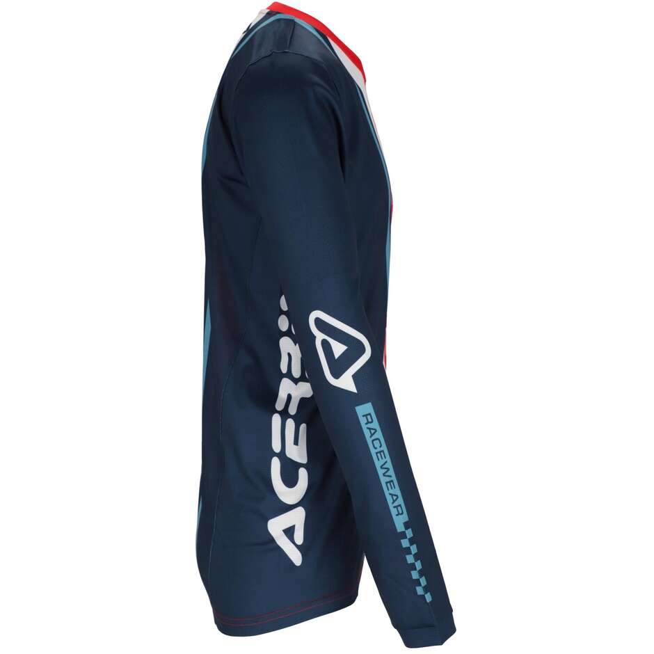 Maillot MotoCross Enduro ACERBIS MX J-TRACK Connection Rouge Bleu