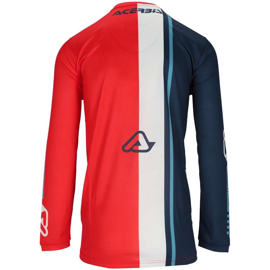 Maillot MotoCross Enduro ACERBIS MX J-TRACK Connection Rouge Bleu