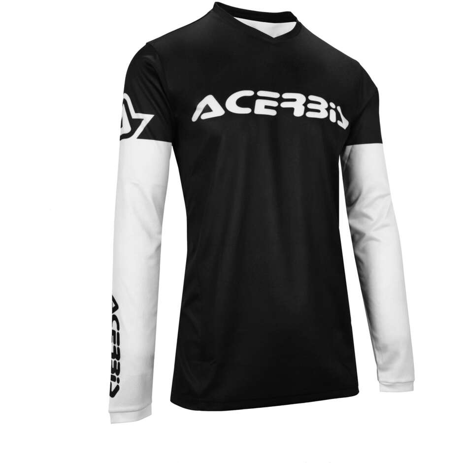 Maillot MotoCross Enduro ACERBIS MX J-TRACK INC 2.0 Noir Blanc