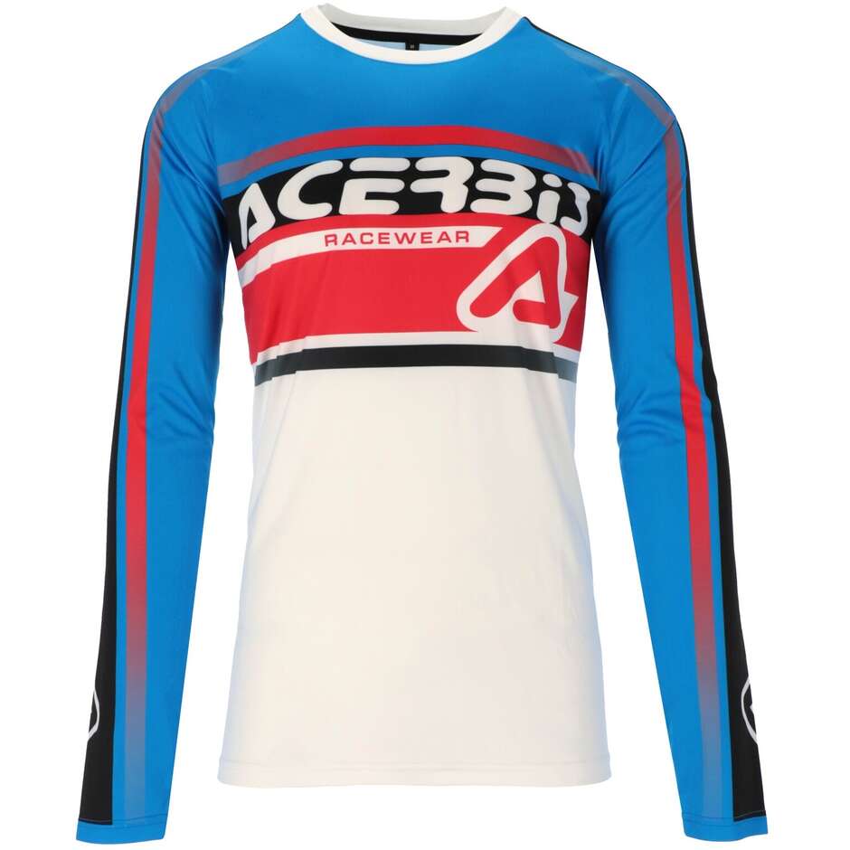 Maillot MotoCross Enduro ACERBIS MX LINEAR LUGO Blanc Bleu