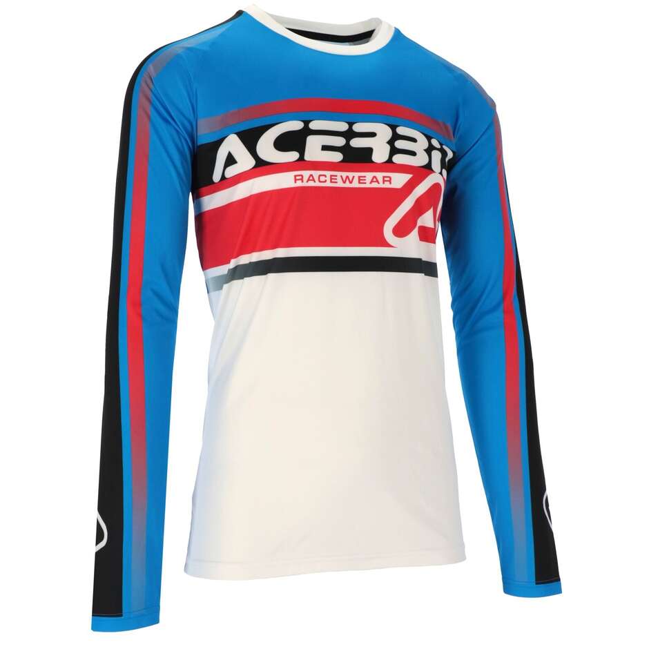 Maillot MotoCross Enduro ACERBIS MX LINEAR LUGO Blanc Bleu