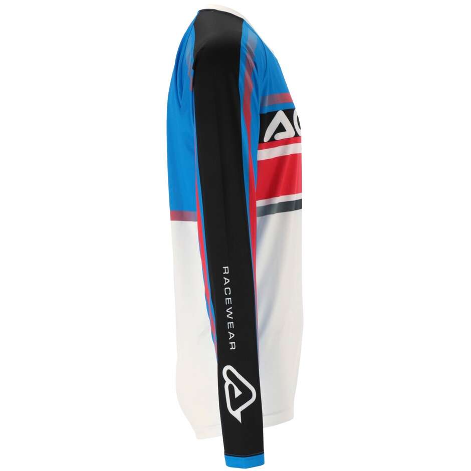 Maillot MotoCross Enduro ACERBIS MX LINEAR LUGO Blanc Bleu