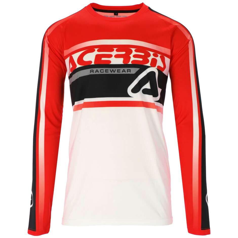 Maillot MotoCross Enduro ACERBIS MX LINEAR LUGO Blanc Rouge