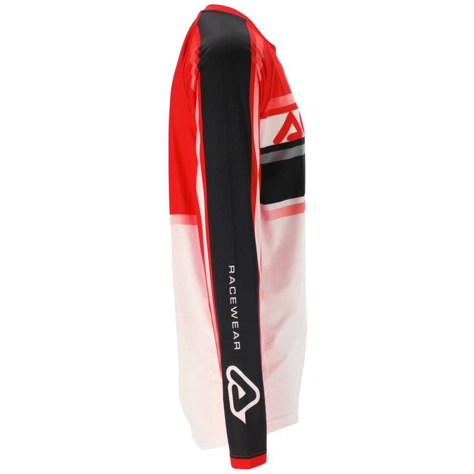 Maillot MotoCross Enduro ACERBIS MX LINEAR LUGO Blanc Rouge