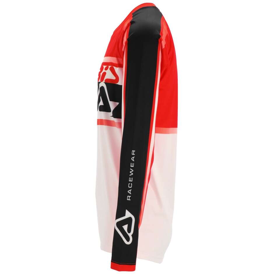 Maillot MotoCross Enduro ACERBIS MX LINEAR LUGO Blanc Rouge