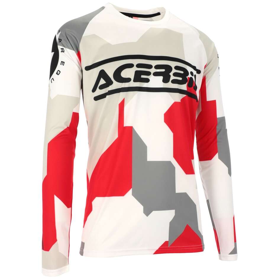 Maillot MotoCross Enduro ACERBIS MX LINEAR SUMBAWA Blanc Gris