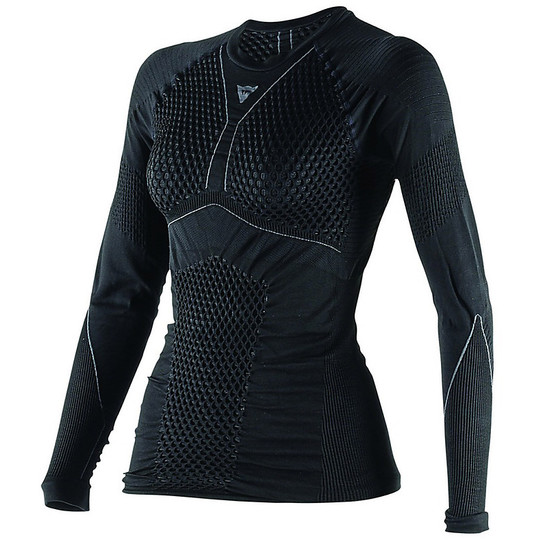 Maillot technique Moto Dainese D-Core Dry Thermo LL Lady manches longues noir / anthracite