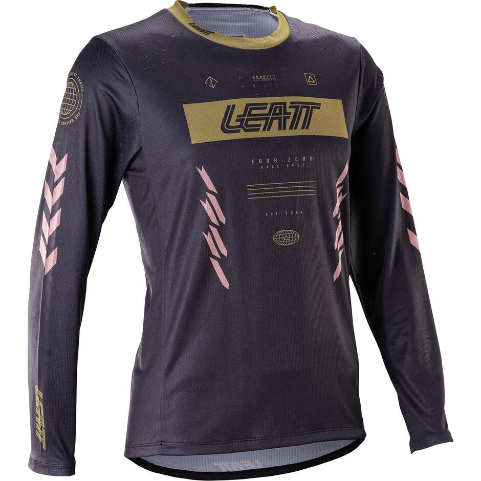 Maillot technique VTT femme Leatt Gravity 4.0 manches longues - Enduro et Descente Noir