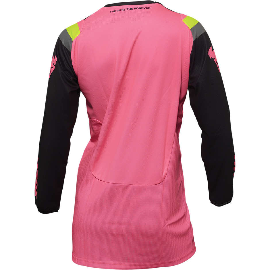 Maillot Thor PULSE REV Lady Moto Cross Enduro Rose Fluo Charcoal