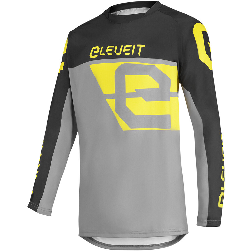 Maillots Moto Cross Enduro Eleveit X-LEGEND JERSEY 23 Noir Gris Jaune