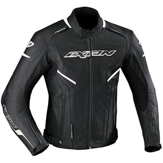 Man genuine leather jacket Ixon Stunter Black White