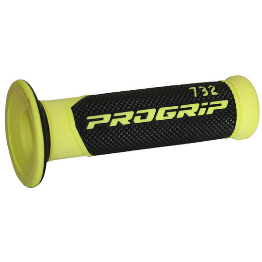 Manopole In Gomma ProGrip Universali Road 732 Giallo Fluo Estremità Aperte