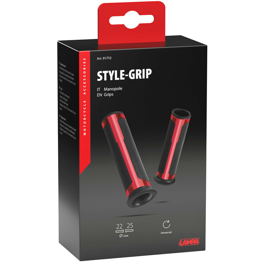 Manopole Universali Moto Lampa Style-Grip Rosso
