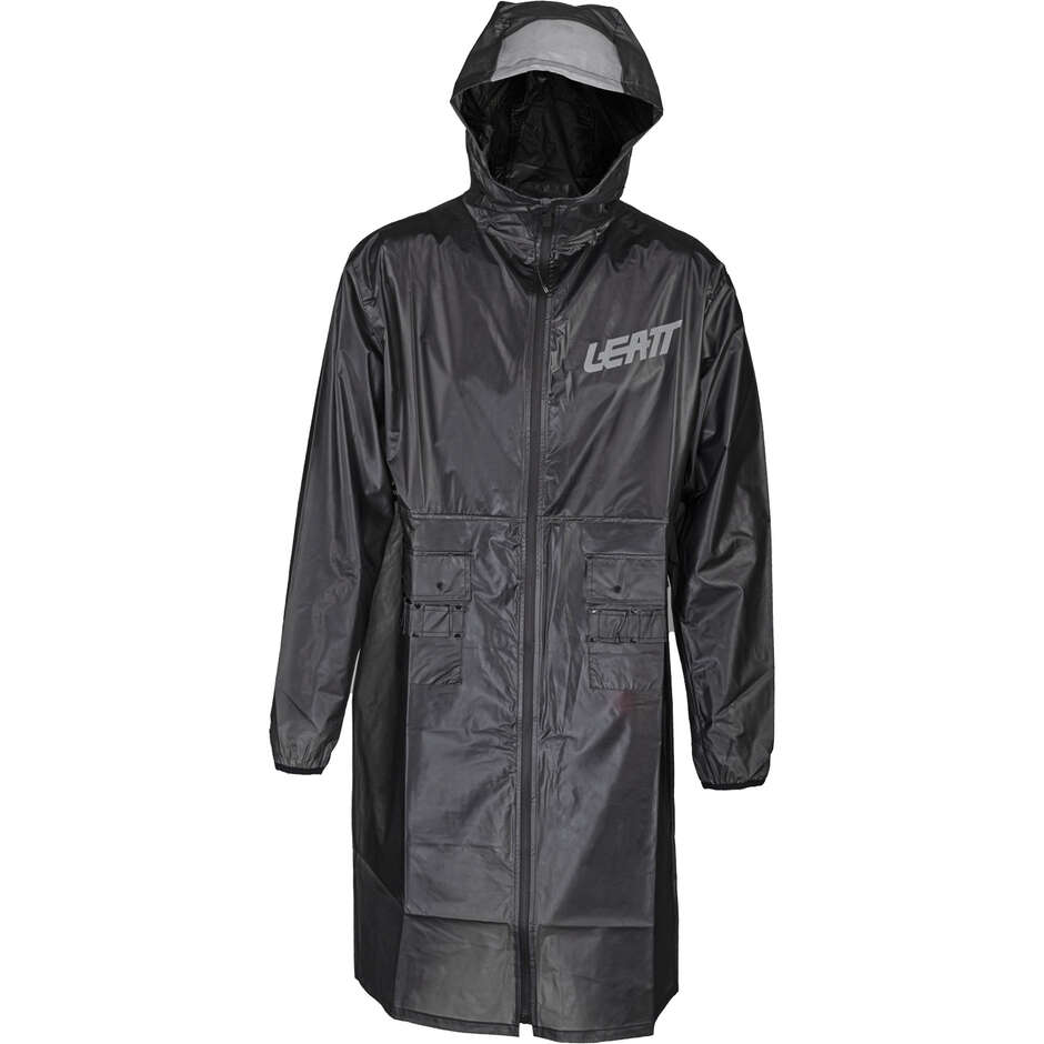 Manteau long imperméable noir Leatt avec poches