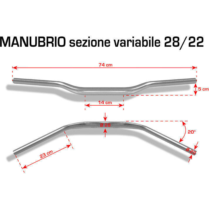 22 mm Sharplace 1 Coppia motociclo manubrio Riser universale manubrio Riser motociclette Ricambi per 7/8  manubrio 