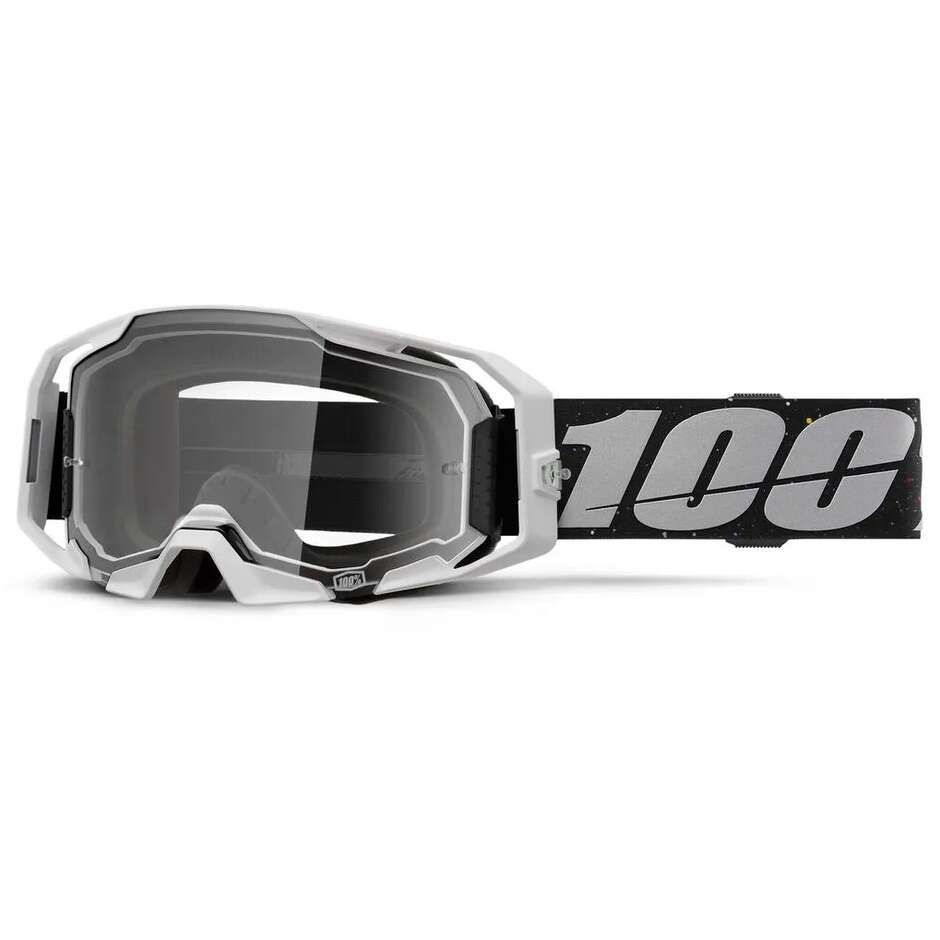 Maschera Moto Cross Enduro 100% ARMATIC RAPID Nero Grigio Lente Trasparente