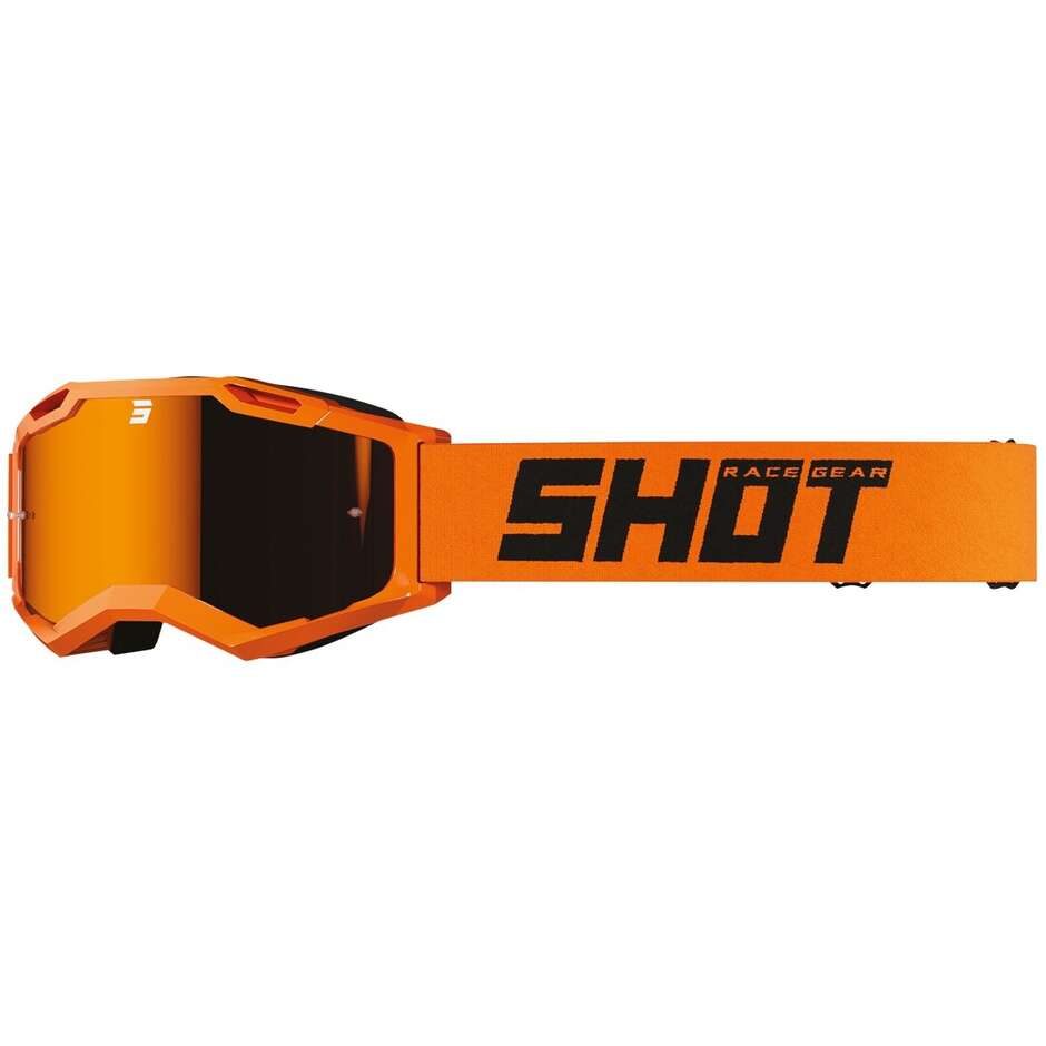 Maschera Moto Cross Enduro Shot ASSAULT 2.0 SOLID Iridium Arancio