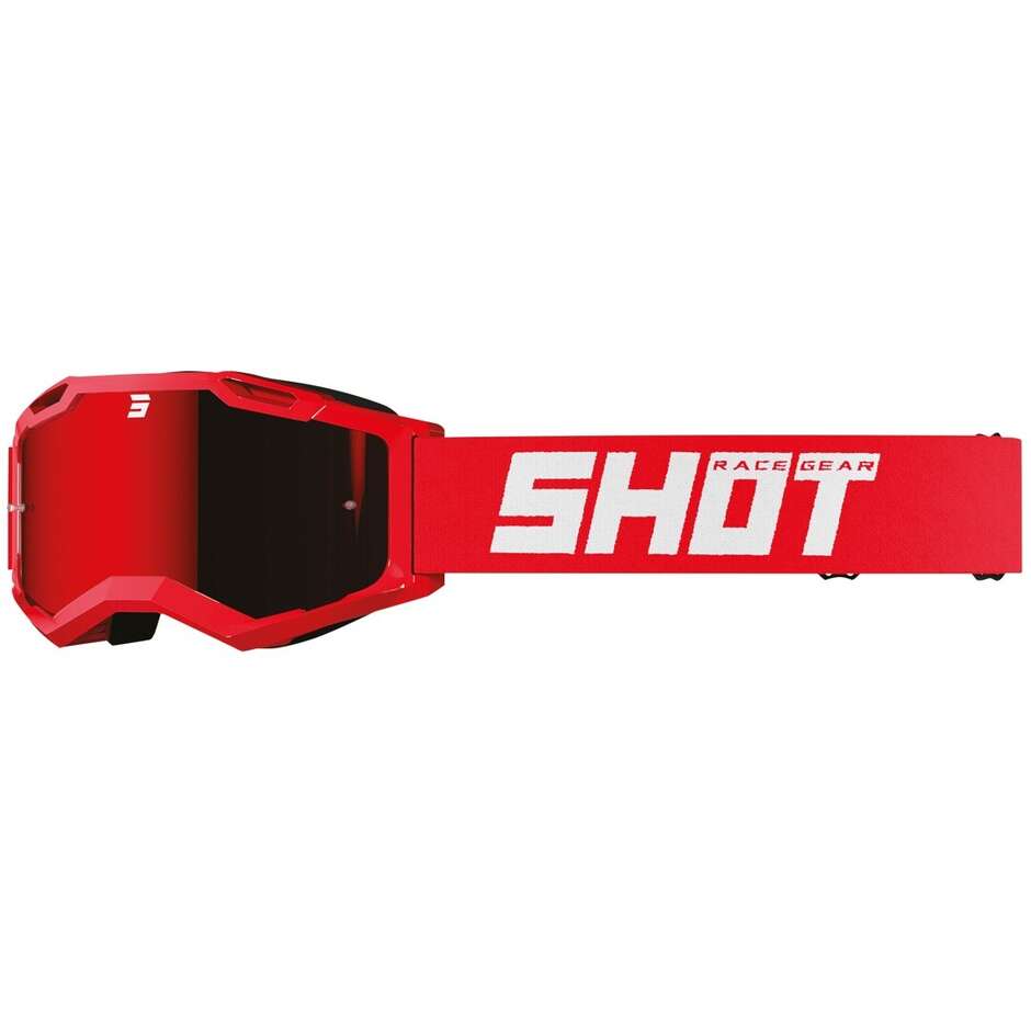 Maschera Moto Cross Enduro Shot ASSAULT 2.0 SOLID Iridium Rosso 