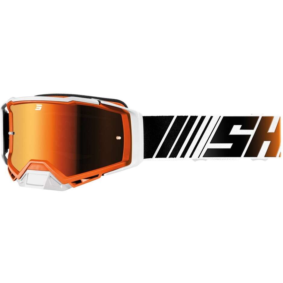 Maschera Moto Cross Enduro Shot CORE STRIPE Arancio 