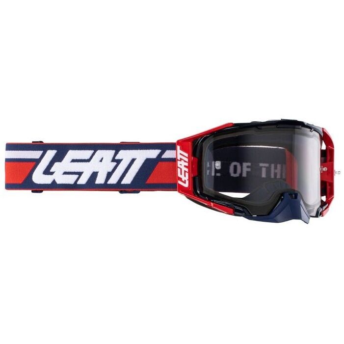 Leatt Velocity 4.5 Maschera Motocross Rosso Clear – Doppia Lenta Antiproiettile E Antiappannamento
