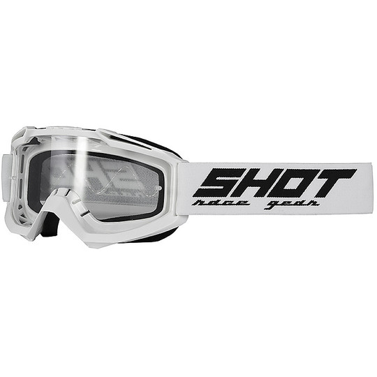 Maschera Occhiale Moto Cross Enduro Shot ASSAULT Bianco