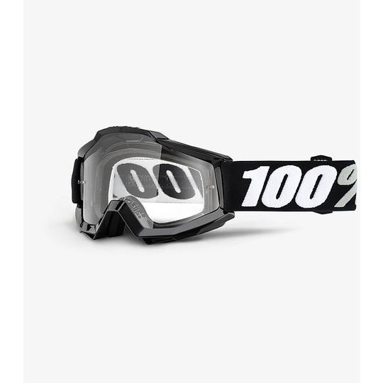 Maschera Occhiali Moto Cross Enduro 100% ACCURI OTG Tornado Lente Trasparente 
