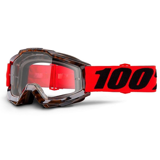 Maschera Occhiali Moto Cross Enduro 100% ACCURI Vendome Lente Trasparente 
