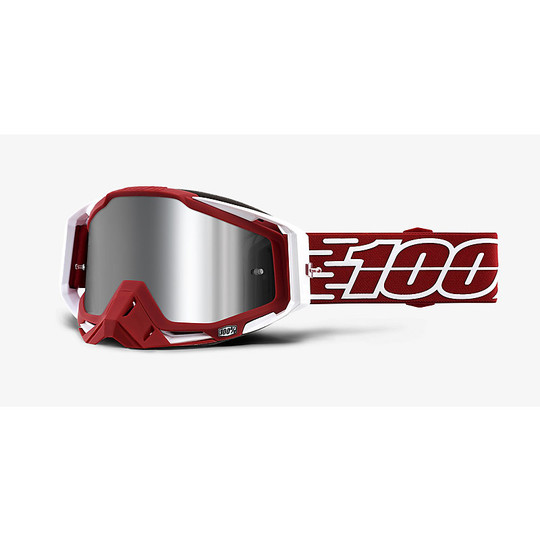 Maschera Occhiali Moto Cross Enduro 100% RACECRAFT+ Gustavia Lente Specchio
