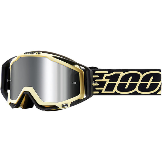 Maschera Cross 100% RACECRAFT2 Fluo Yellow - Lente Trasparente