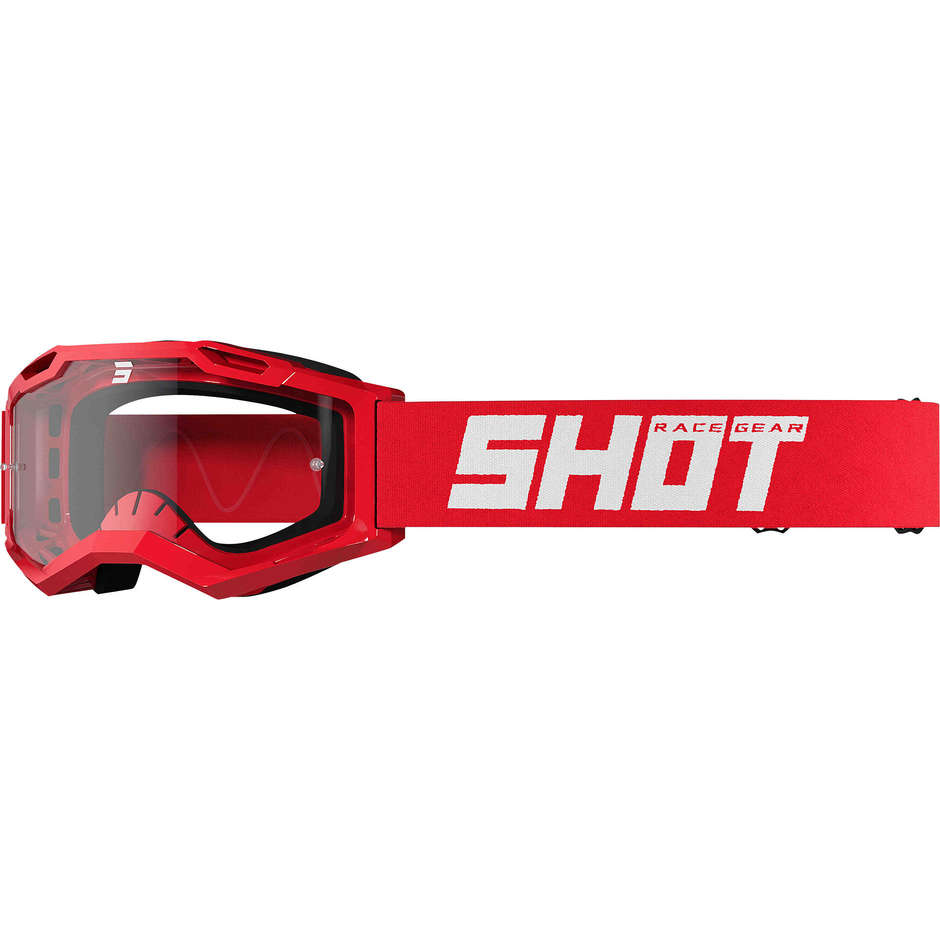 Maschera Occhiali Moto Cross Enduro Shot ASSAULT 2.0 SOLID Rosso