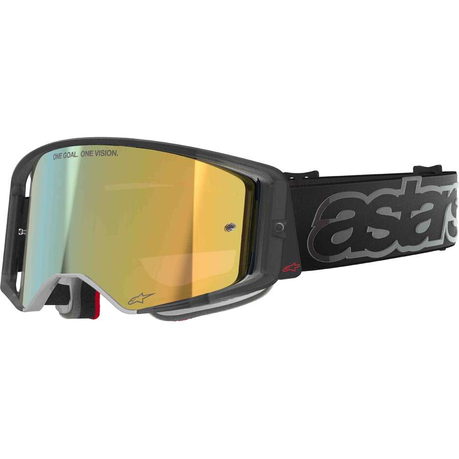 Maschera Per Casco Alpinestars SUPERTECH VISION VISTA Specchio Nero Oro